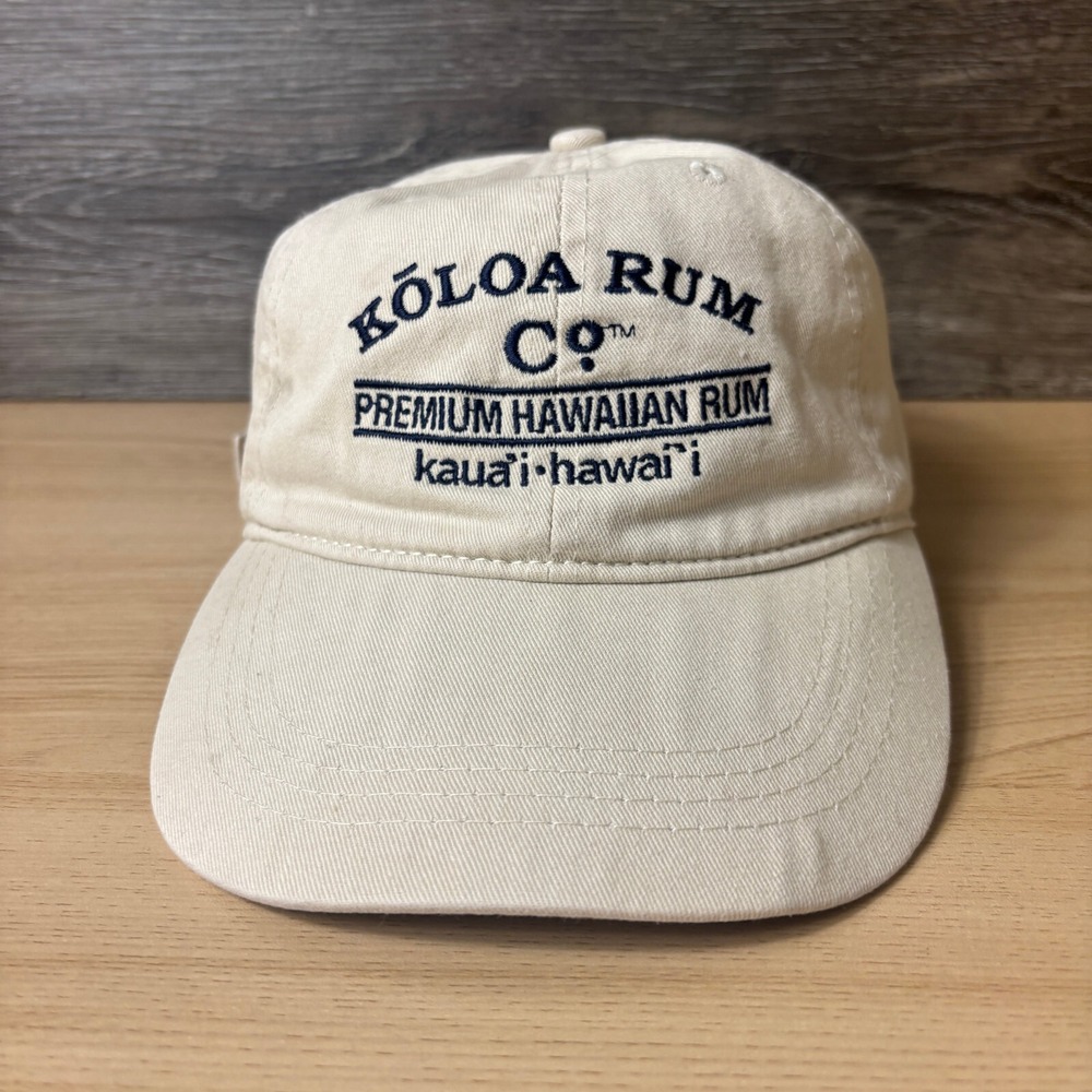 Koloa Rum Hat Cap Strap Back‎ Beige Hawaiian One Size Adjustable
